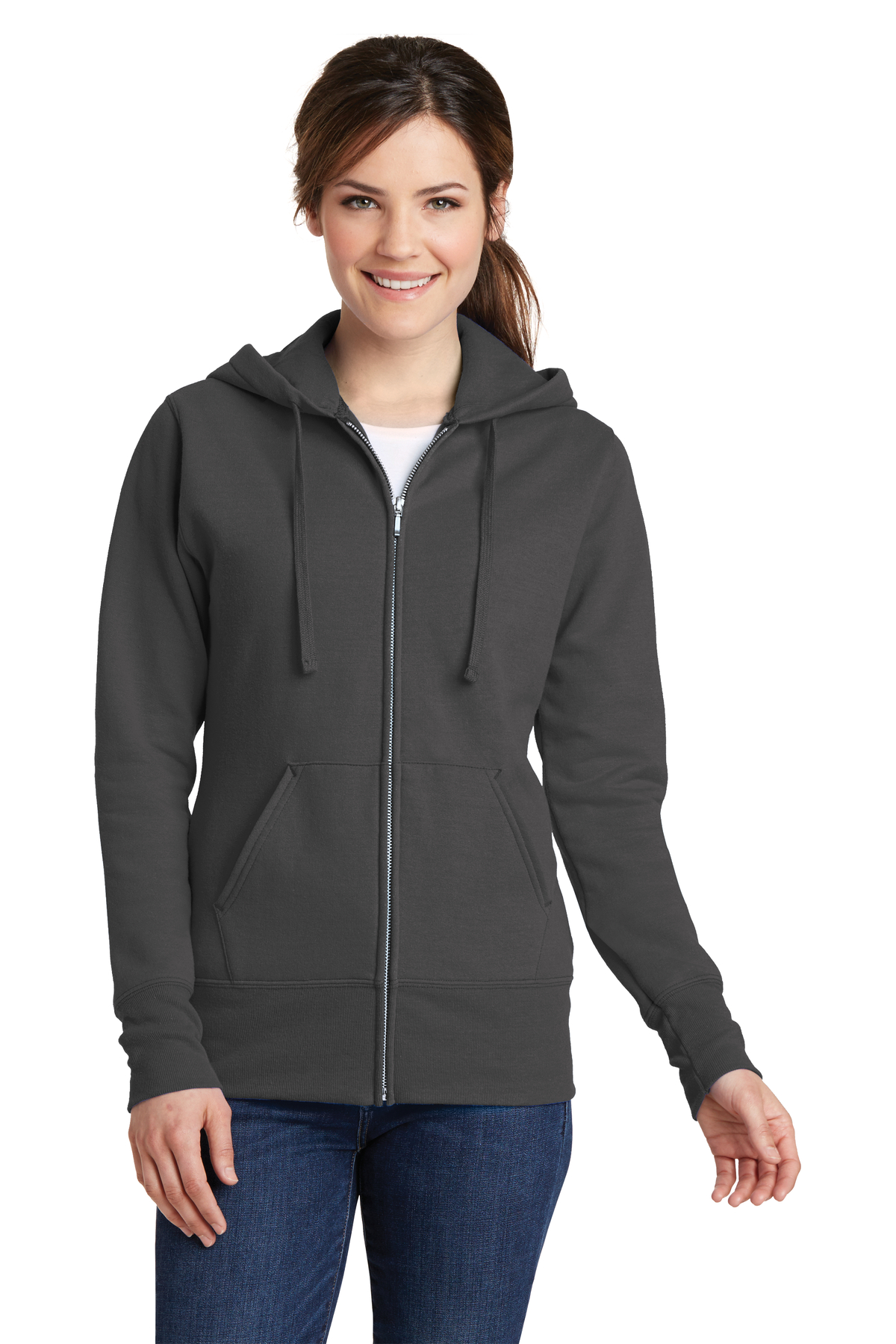 Port & Company Embroidered Women's Core Fleece Full-Zip Hooded ...