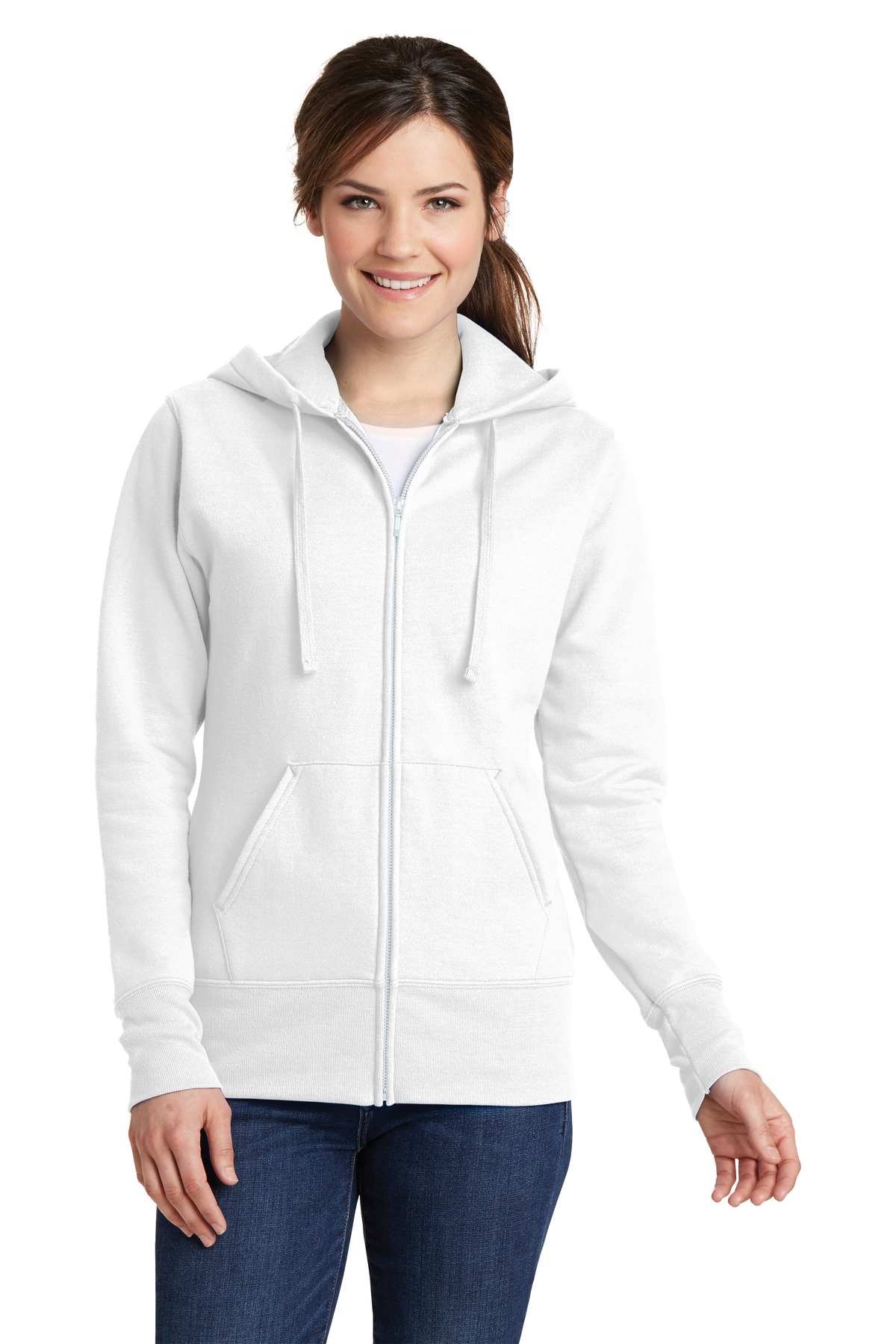 Port & Company Embroidered Women's Core Fleece Full-Zip Hooded