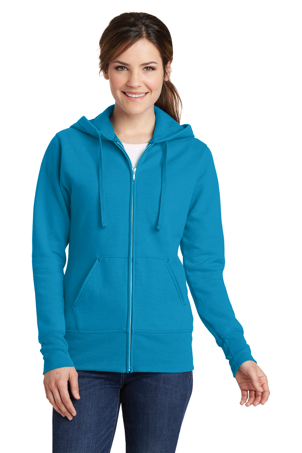Port & Company Printed Women's Core Fleece Full-Zip Hooded Sweatshirt Thumb