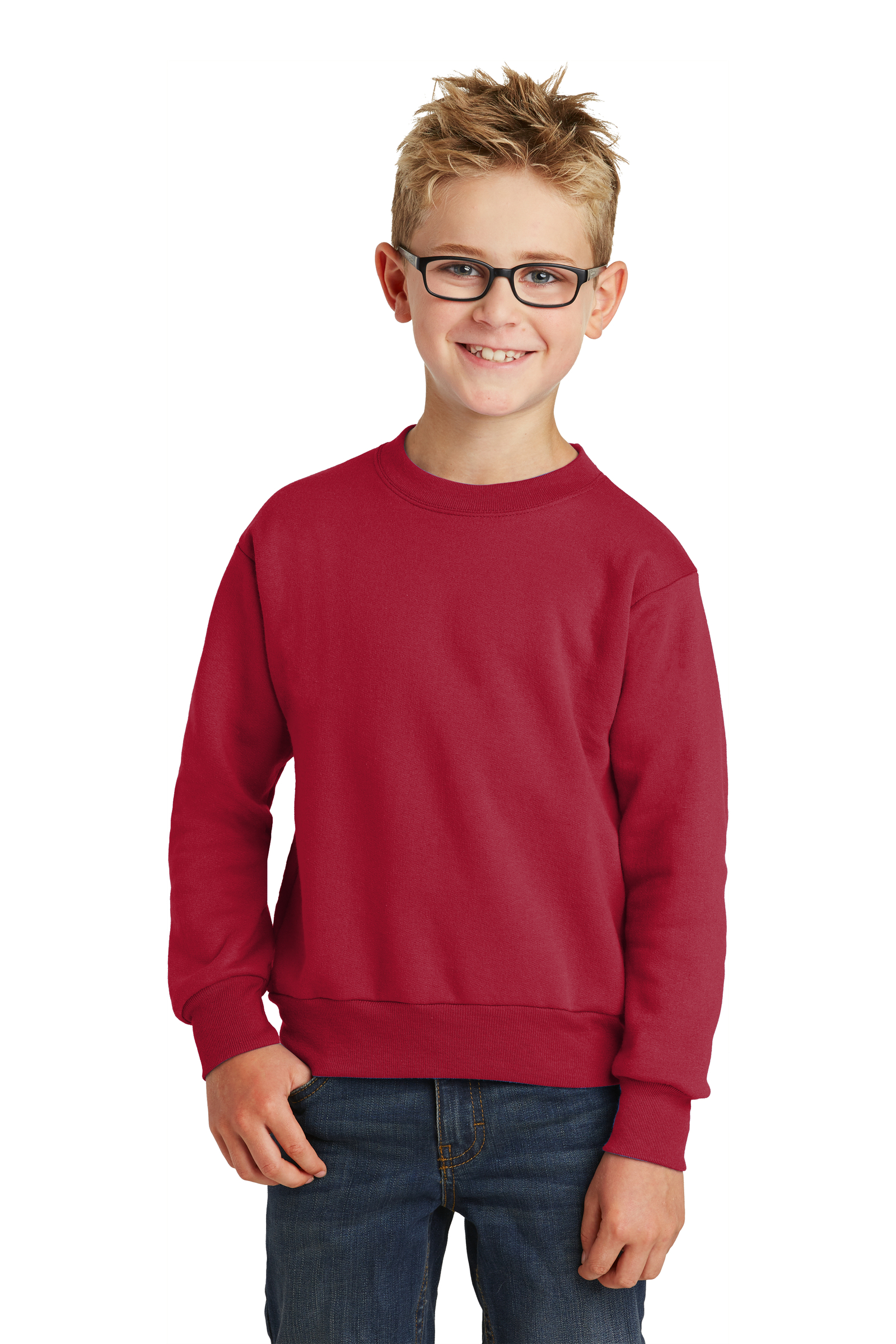 Port & Company Embroidered Youth Core Fleece Crewneck Sweatshirt