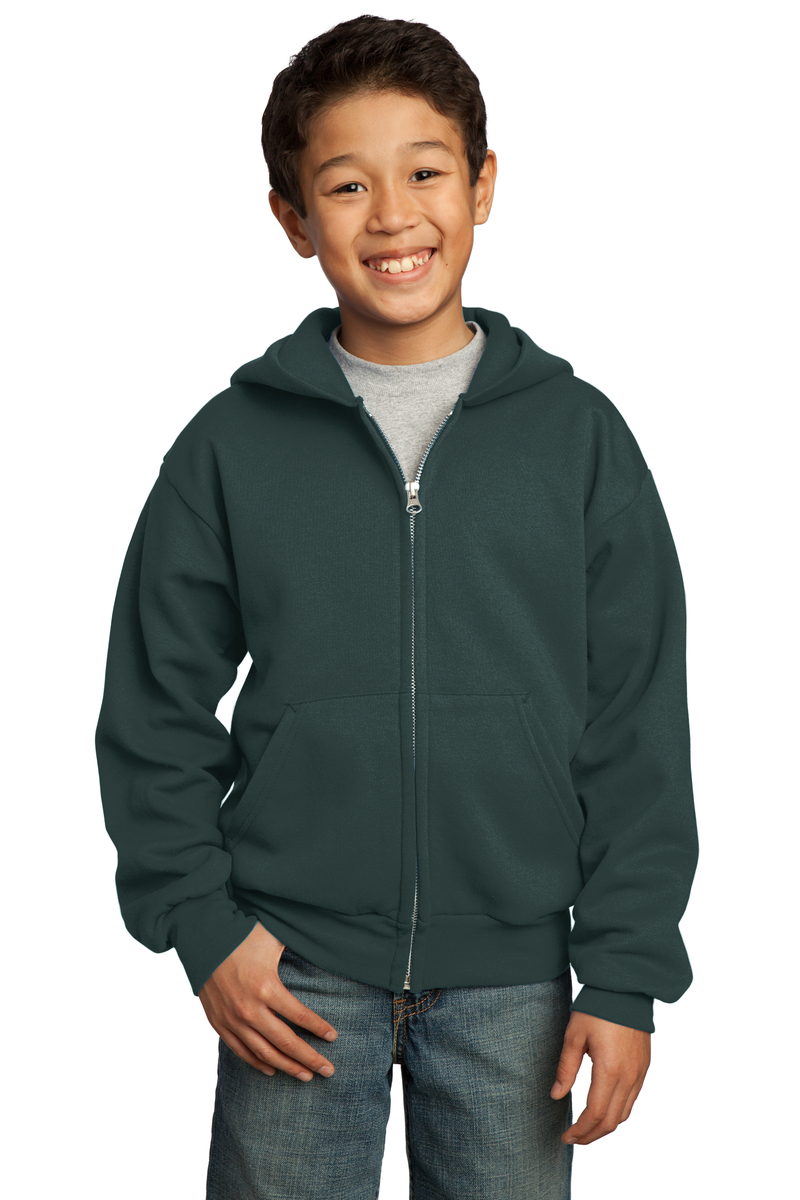 Port & Company Embroidered Youth Core Fleece Full-Zip Hooded Sweatshirt