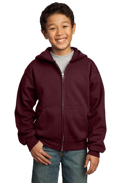 Port & Company Printed Youth Core Fleece Full-Zip Hooded Sweatshirt
