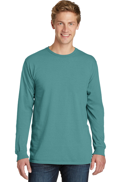 Port & Company Embroidered Beach Wash Garment-Dyed Long Sleeve Tee