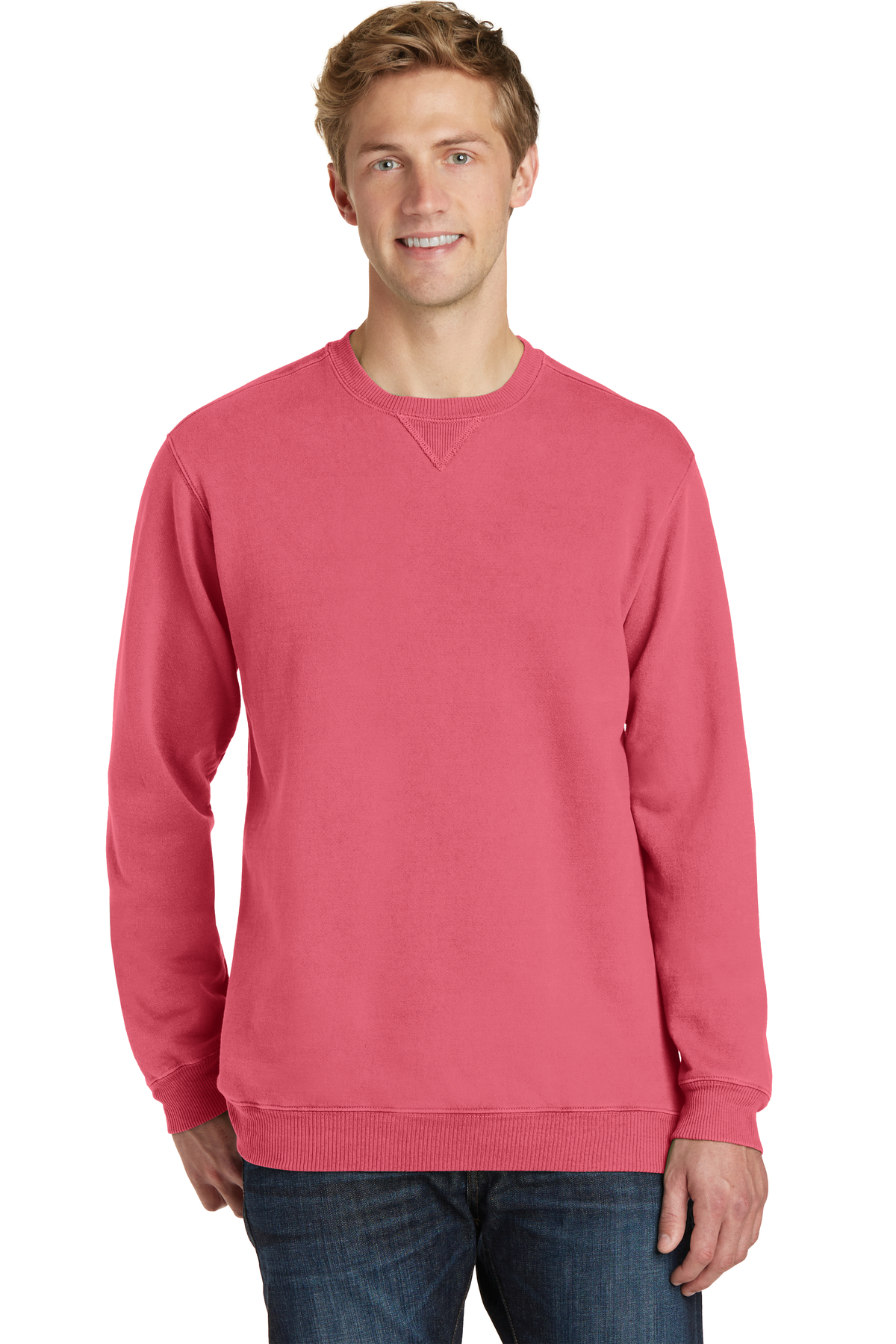 Port & Company Embroidered Beach Wash Garment-Dye Sweatshirt ...
