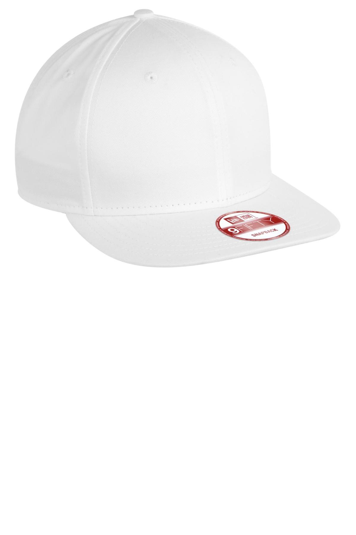 New Era Embroidered Flat Bill Snapback Hat Image - New Era Flat Bill Snapback Cap, 9Fifty