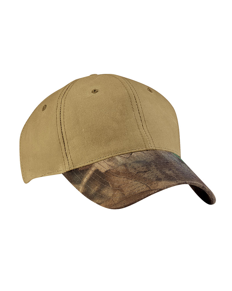 Port Authority Waxed Cotton Cap with Camo Brim