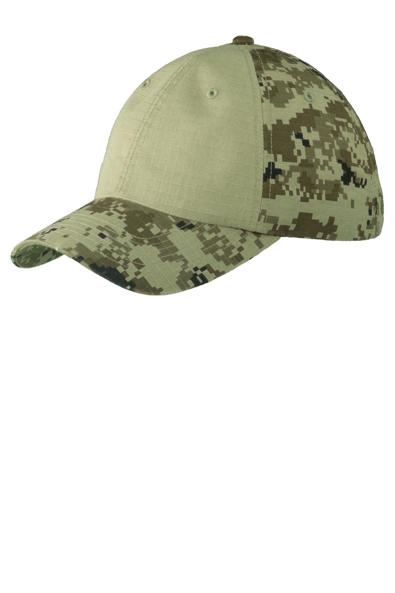 Port Authority Embroidered Colorblock Digital Ripstop Camouflage Hat