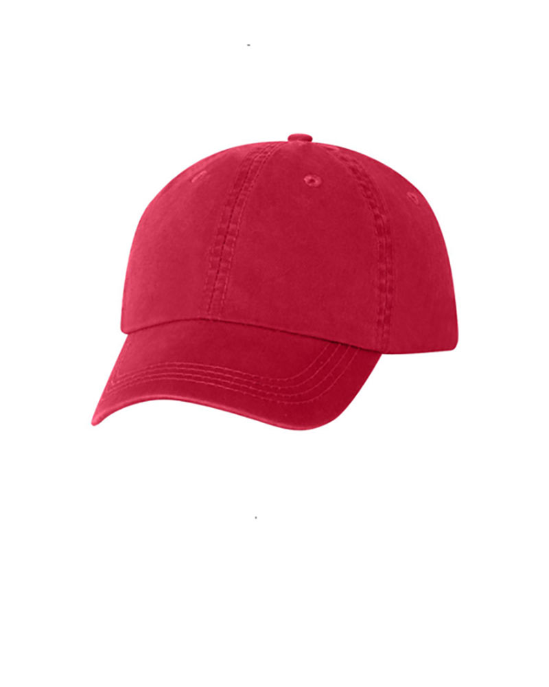 Product Image - Built from a substantial 100% cotton twill, the Adams Pigment Dyed Cap features four rows of stitching on the self fabric sweatband, dyed to match cotton taping, sewn eyelets, and a preformed bill.