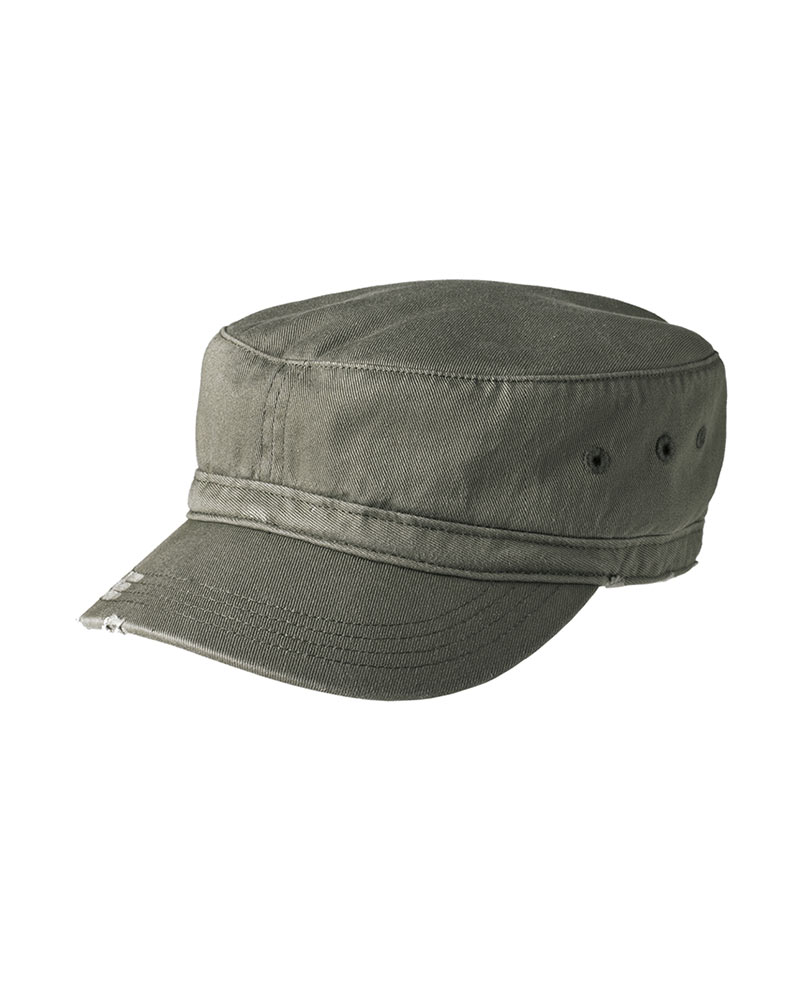 District  Embroidered Distressed Military Hat